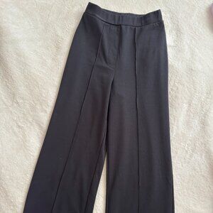 H&M Black Cropped Pull-On Wide Leg Trousers